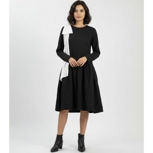 NEW Udel New York Black White Linen Blend Midi Dress size Small